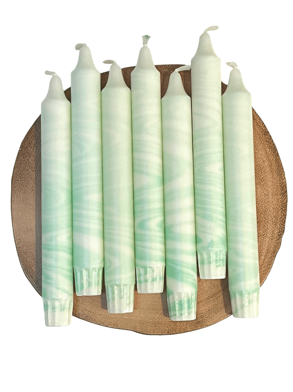Dot Home Aroma Marble candles MINT CREAM -Marble Effect Taper Candles set of 2