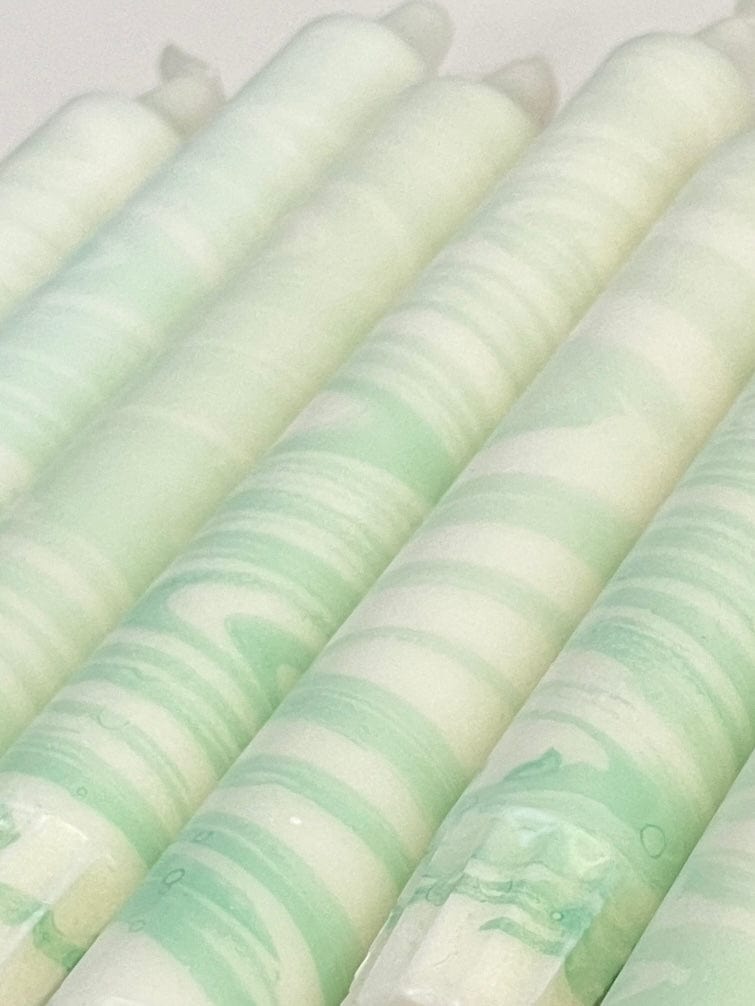 Dot Home Aroma Marble candles MINT CREAM -Marble Effect Taper Candles set of 2