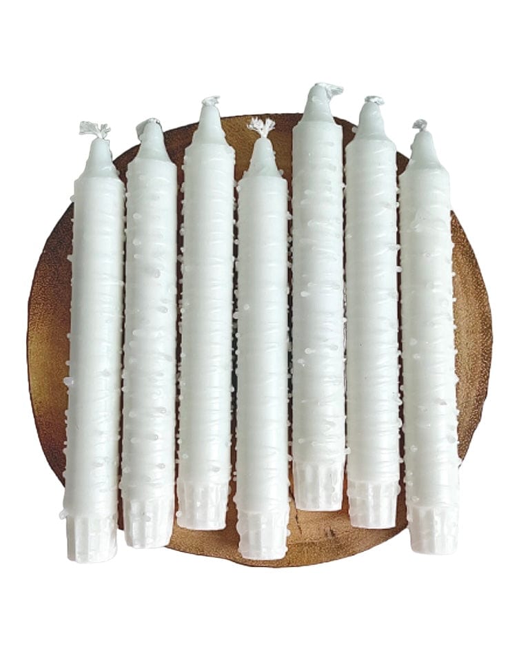 Dot Home Aroma Classic Colours Candles WHITE ELEGANCE - Textured Taper Candle Duo