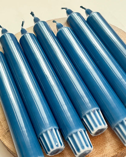 Dot Home Aroma Dip dye candles Glossy Denim Blue Dip Dye Taper Candles Duo