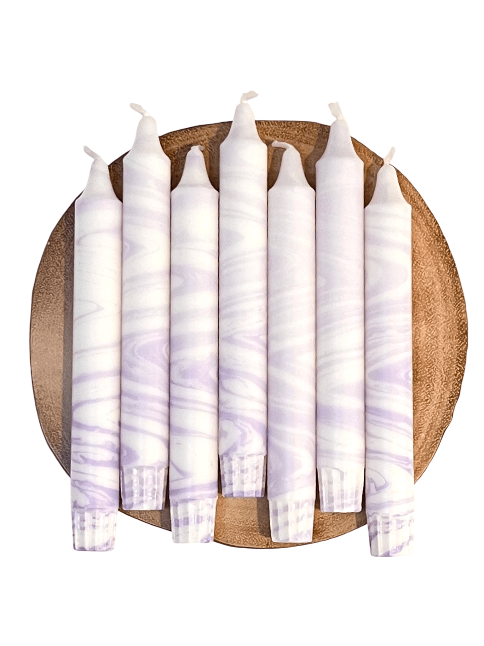 Dot Home Aroma Marble candles LILAC MIST - Marble Effect Taper Candles set of 2